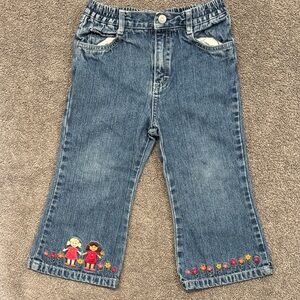 Vintage The Children's Place Blue Jeans with Colorful Embroidery